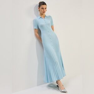 Commense Knit Button-Front Maxi Dress
Size M